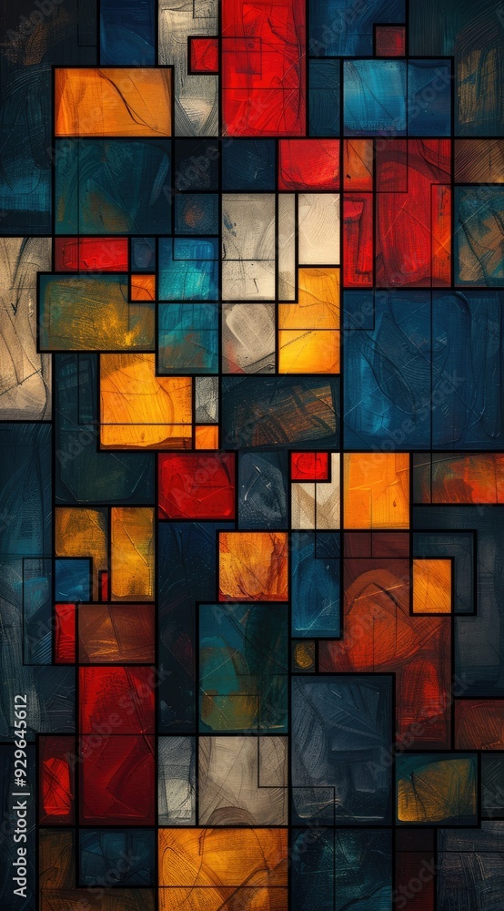 Fototapeta premium background with a geometric pattern of squares and stripes in various colors