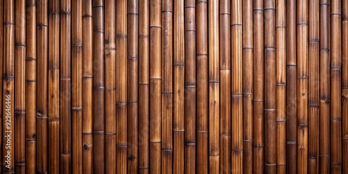 Dark brown wooden surface with natural bamboo wallpaper