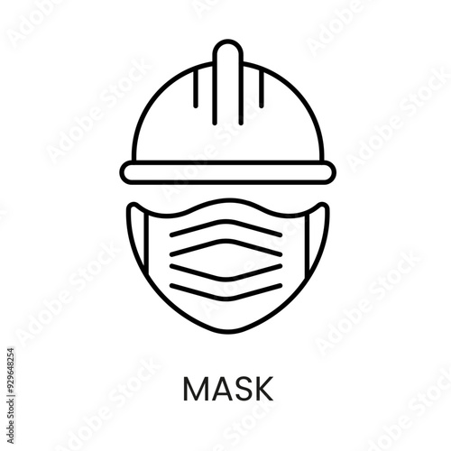 Protective mask line icon vector with editable stroke