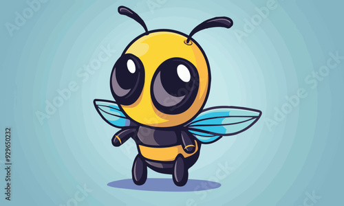 carpenter bee cartoon vector illustration