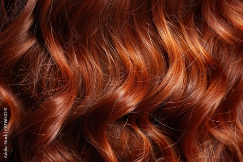 Rich, auburn hair cascading in loose waves, with a clean, minimal background providing copyspace, capturing the depth and richness of the color, photo