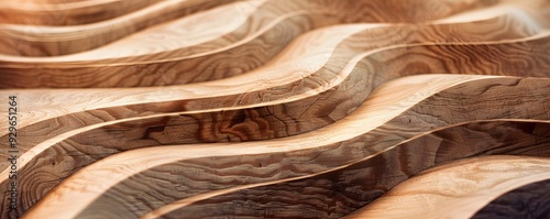 Abstract Wooden Surface with Curving Lines and Grain Patterns