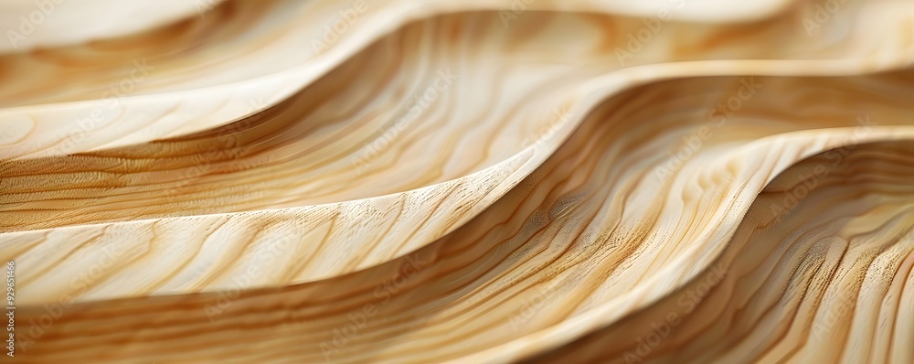 Abstract Wavy Pattern on a Light Brown Wooden Surface Abstract Wavy Pattern on a Light Brown Wooden Surface