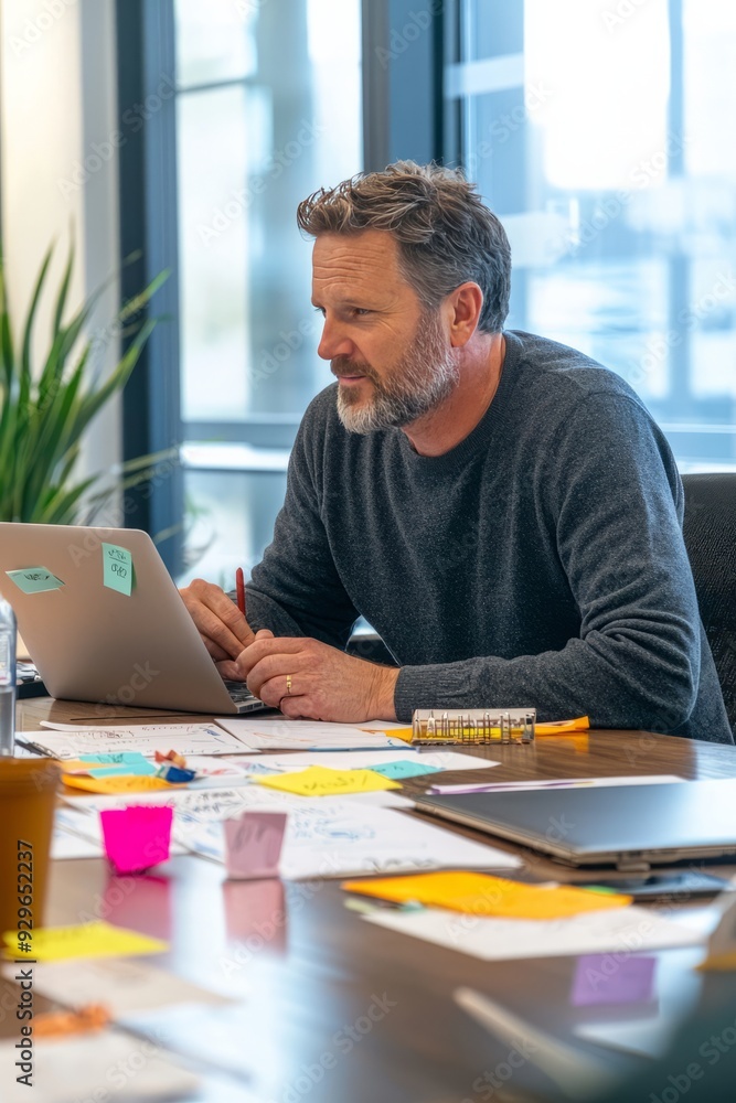 A Creative Director leading a review meeting with a focus on project timelines and creative execution A Creative Director leading a review meeting with a focus on project timelines and creative execution