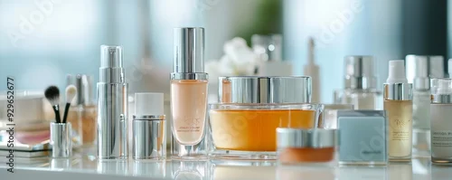 Obraz Elegance in Blurriness: High-End Cosmetic Brands Showcase Luxury Beauty Products