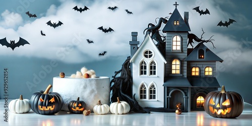 Halloween decor with Gothic style and spooky themes photo