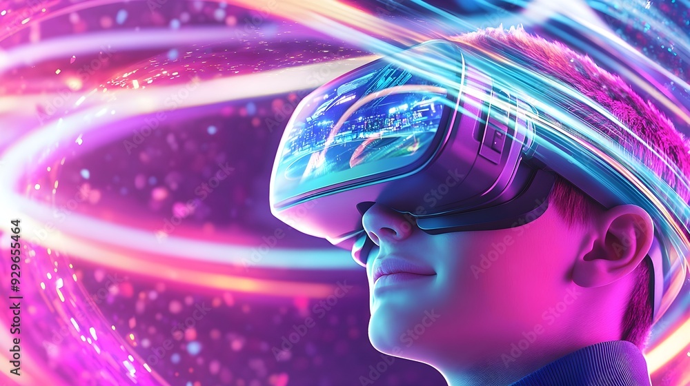 Futuristic VR Experience with Neon Lights Futuristic VR Experience with Neon Lights