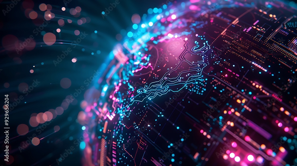 Abstract Digital Globe: Futuristic Technology and Data Network Abstract Digital Globe: Futuristic Technology and Data Network