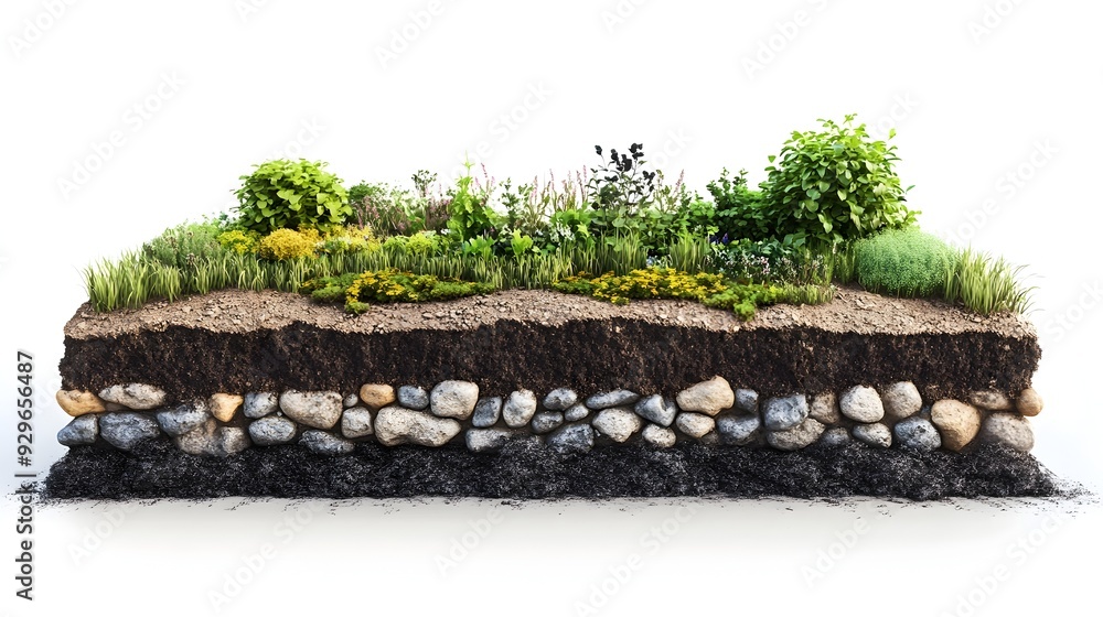 Compost Section Detailed educational cross section diagram showcasing the intricate ...