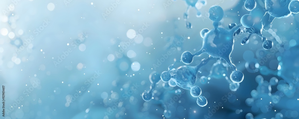 Abstract Blue Water Droplets with Bokeh Effect Abstract Blue Water Droplets with Bokeh Effect