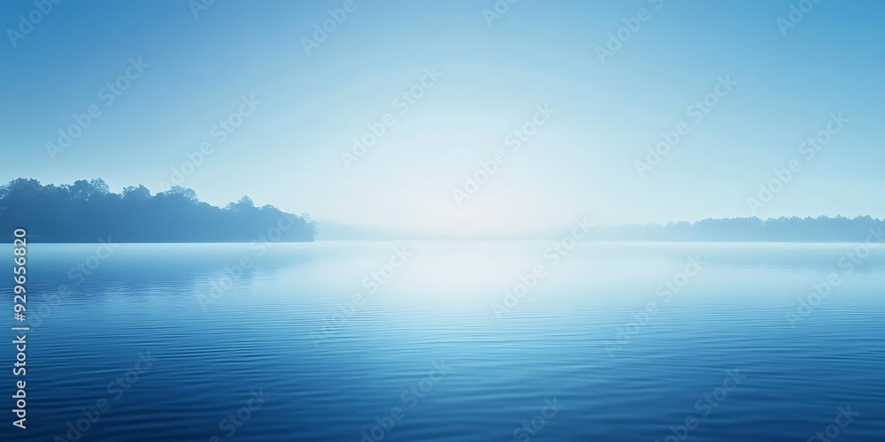 Fototapeta premium Tranquil Blue Lake Landscape Photography