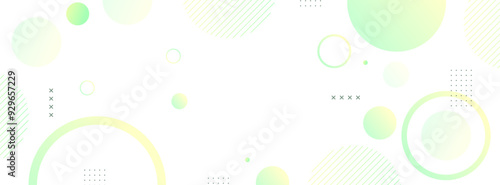 geometric banner background.green and yellow shape.gradation.colorful.memphis frame.trendy.eps 10
