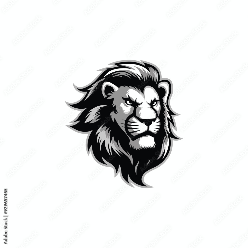 Obraz premium Lion head logo animal vector template illustration