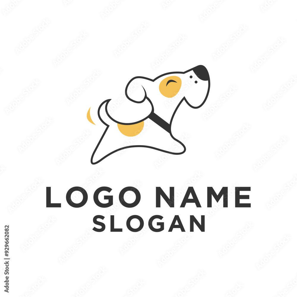 Obraz premium logo of little puppy running