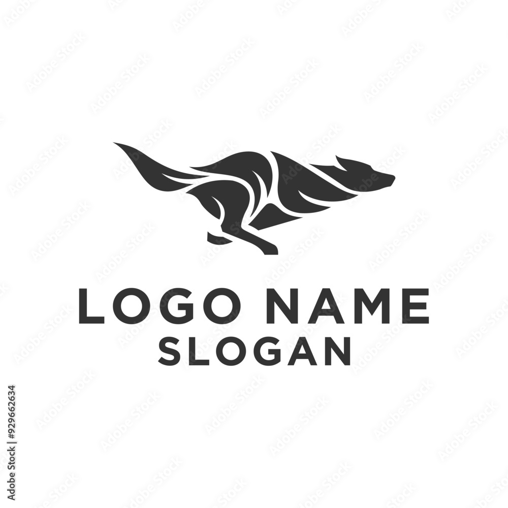 running dog logo leaf concept running dog logo leaf concept