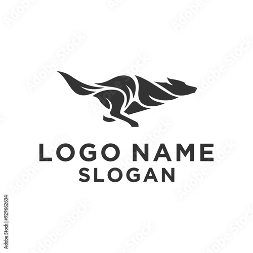 running dog logo leaf concept