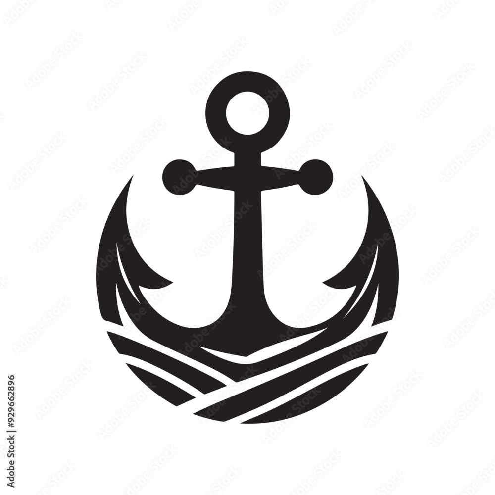 Ship and boat anchor icon logo design template, anchor silhouette, anchor vector organic shape logo template Ship and boat anchor icon logo design template, anchor silhouette, anchor vector organic shape logo template
