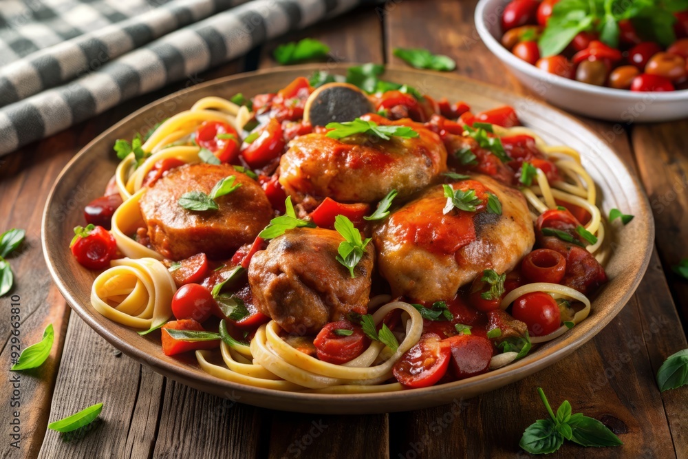 Chicken cacciatore with Italian sausage Chicken cacciatore with Italian sausage