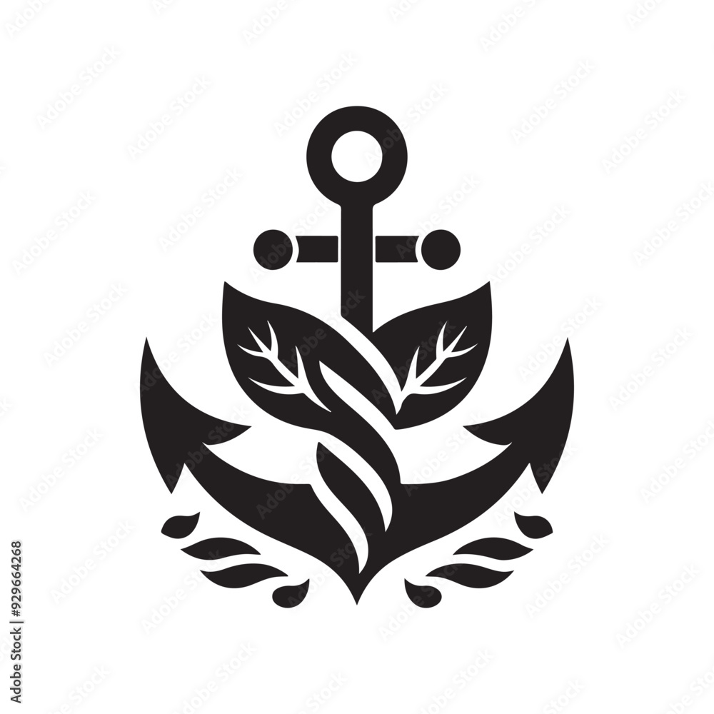 Anchor vector logo icon, Simple and clean Anchor logo template, vector illustration, organic shape, silhouette Anchor vector logo icon, Simple and clean Anchor logo template, vector illustration, organic shape, silhouette
