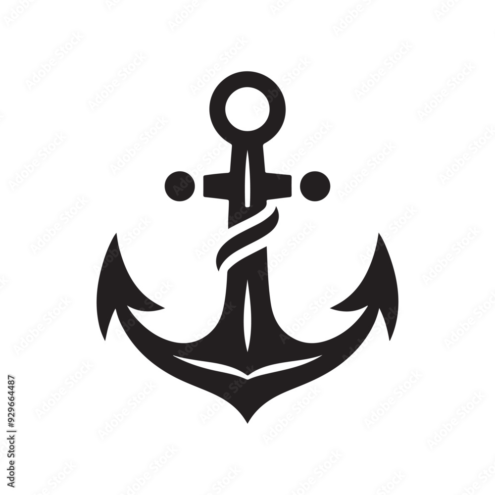 Anchor vector logo icon, Simple and clean Anchor logo template, vector illustration, organic shape, silhouette Anchor vector logo icon, Simple and clean Anchor logo template, vector illustration, organic shape, silhouette