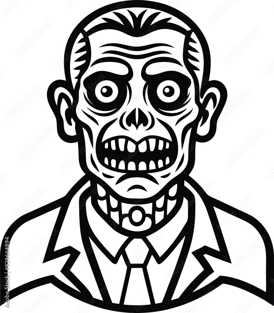 zombie abstract line art illustration black and white zombie abstract line art illustration black and white