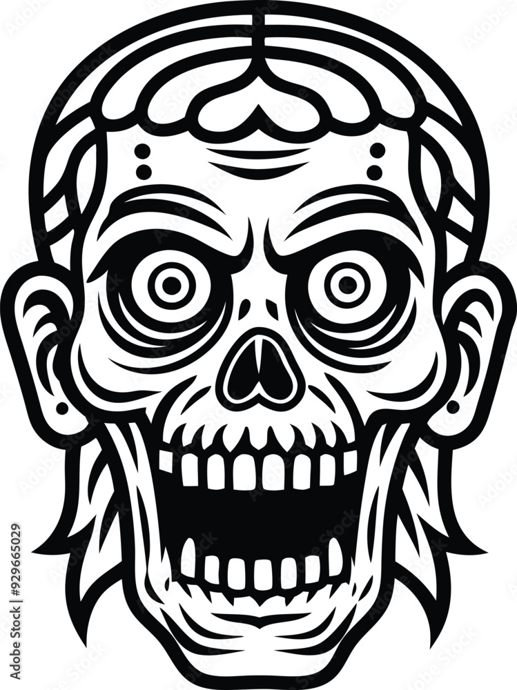 zombie abstract line art illustration black and white zombie abstract line art illustration black and white