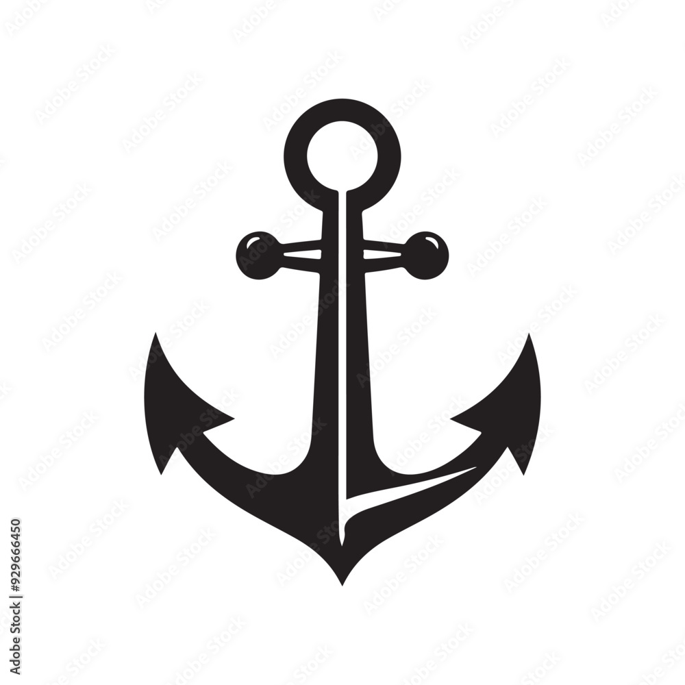 Anchor vector logo icon, Simple and clean Anchor logo template, vector illustration, organic shape, silhouette Anchor vector logo icon, Simple and clean Anchor logo template, vector illustration, organic shape, silhouette