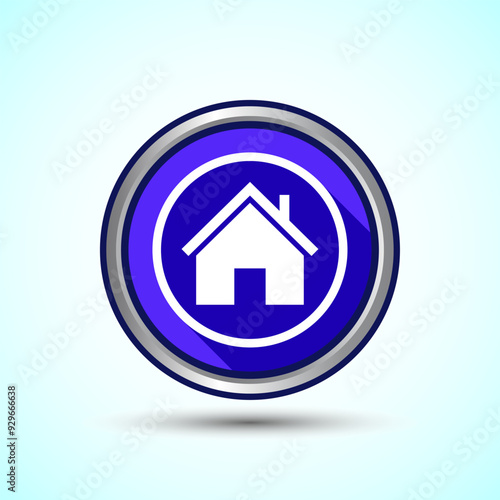 Home Icon Button Design Illustration, Main Page Icon For Mobile and Web