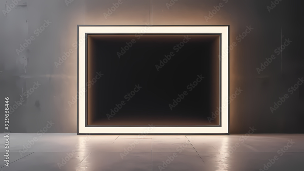 Minimalis design with a bold rectangular frame in the foreground with light flares for a sophisticated look Minimalis design with a bold rectangular frame in the foreground with light flares for a sophisticated look
