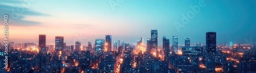 Wallpaper Mural AI-driven urban environment, futuristic city, advanced technology, digital society Torontodigital.ca