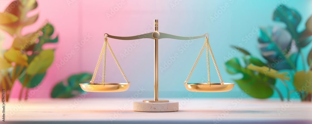 Justice scales with light and dark weights, moral balance, flat design illustration Justice scales with light and dark weights, moral balance, flat design illustration