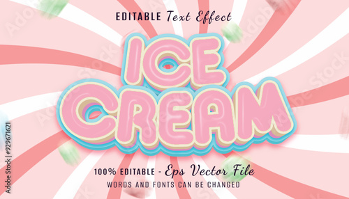 ice cream 3d text effect design