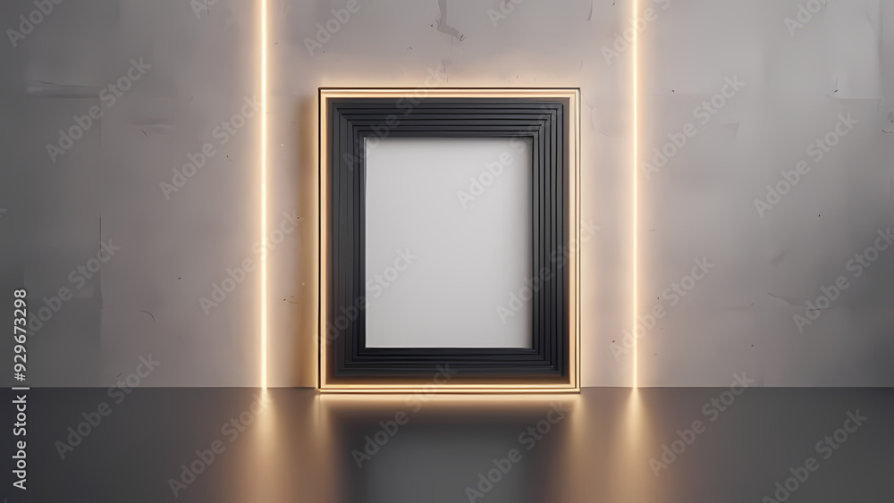 Minimalis design with a bold rectangular frame in the foreground with light flares for a sophisticated look Minimalis design with a bold rectangular frame in the foreground with light flares for a sophisticated look