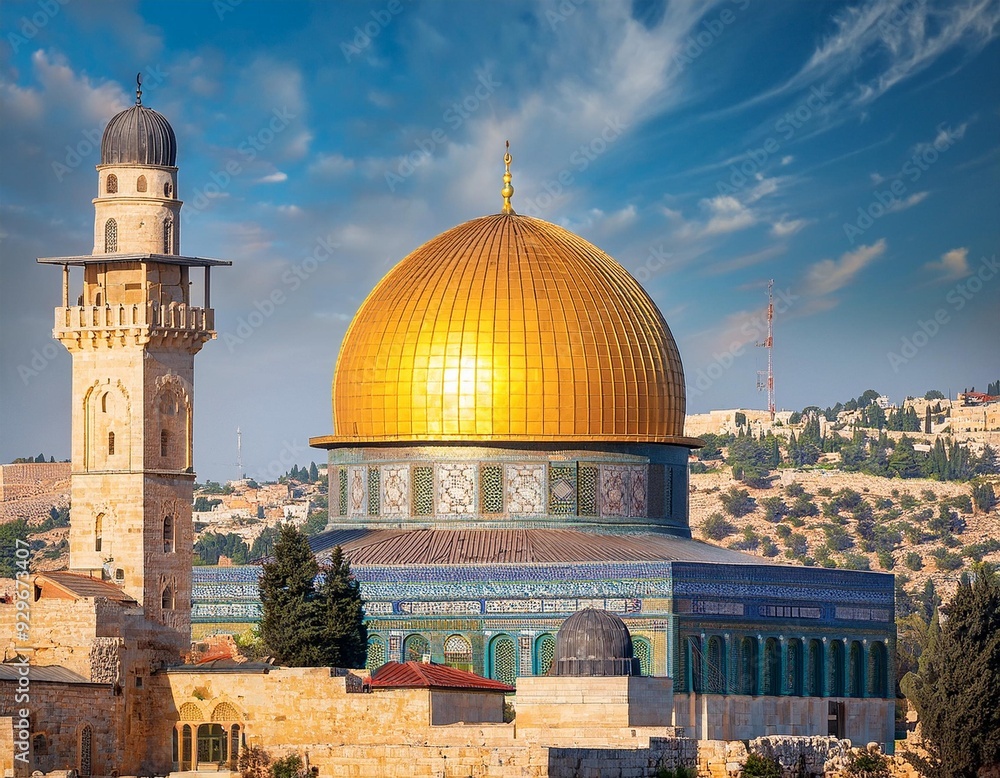 Fototapeta premium The Radiant Golden Dome of Al-Aqsa