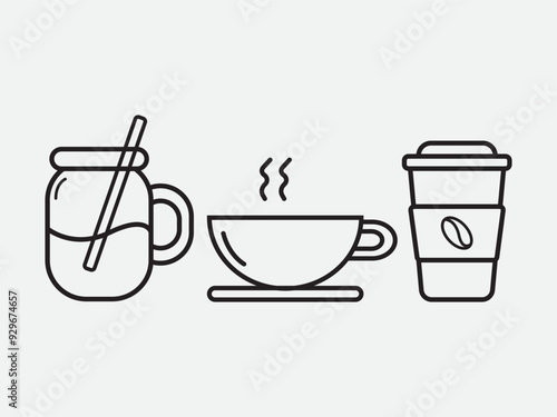 Vector icon of coffe cup , vector illustration, icone template