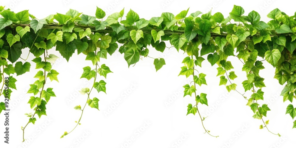 Vine with green leaves isolated on background for nature or tropical jungle concepts , vine Vine with green leaves isolated on background for nature or tropical jungle concepts , vine