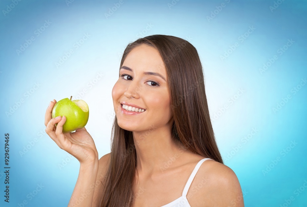Cosmetics skincare. Woman with beautiful smile Cosmetics skincare. Woman with beautiful smile