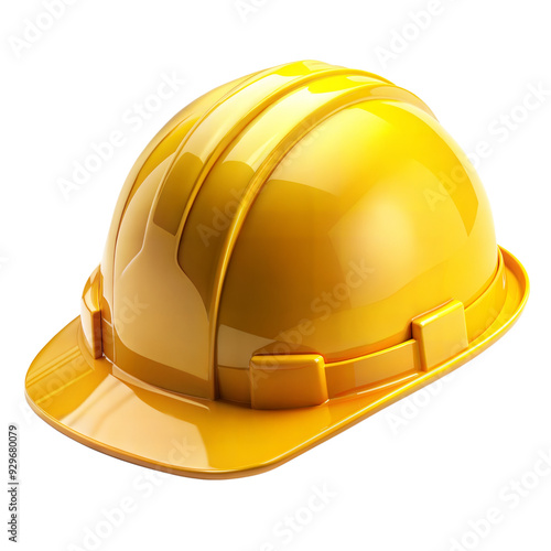 Yellow hard hat isolated on transparent background photo