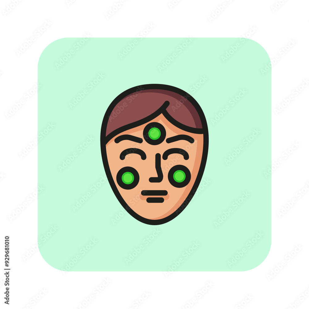 Skin blemishes line icon. Acne, face, pigmentation. Cosmetology concept. Vector illustration can be used for topics like dermatology, beauty treatment, skin problem Skin blemishes line icon. Acne, face, pigmentation. Cosmetology concept. Vector illustration can be used for topics like dermatology, beauty treatment, skin problem