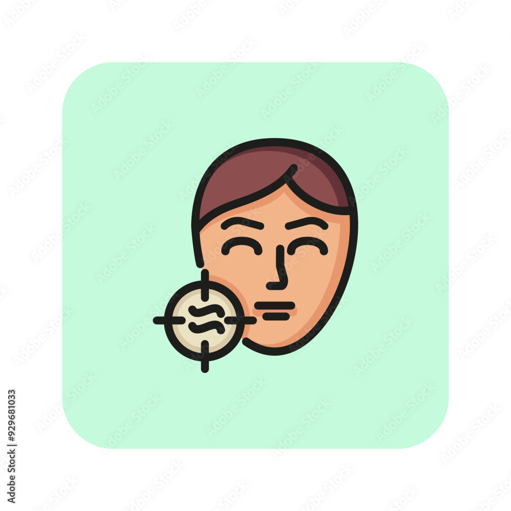 Skin problem line icon. Pore, face massaging, hygiene. Cosmetology concept. Vector illustration can be used for topics like dermatology, skin problem, spa Skin problem line icon. Pore, face massaging, hygiene. Cosmetology concept. Vector illustration can be used for topics like dermatology, skin problem, spa