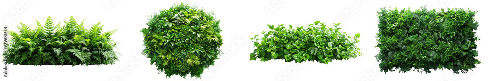 Obraz premium Lush greenery on white background.