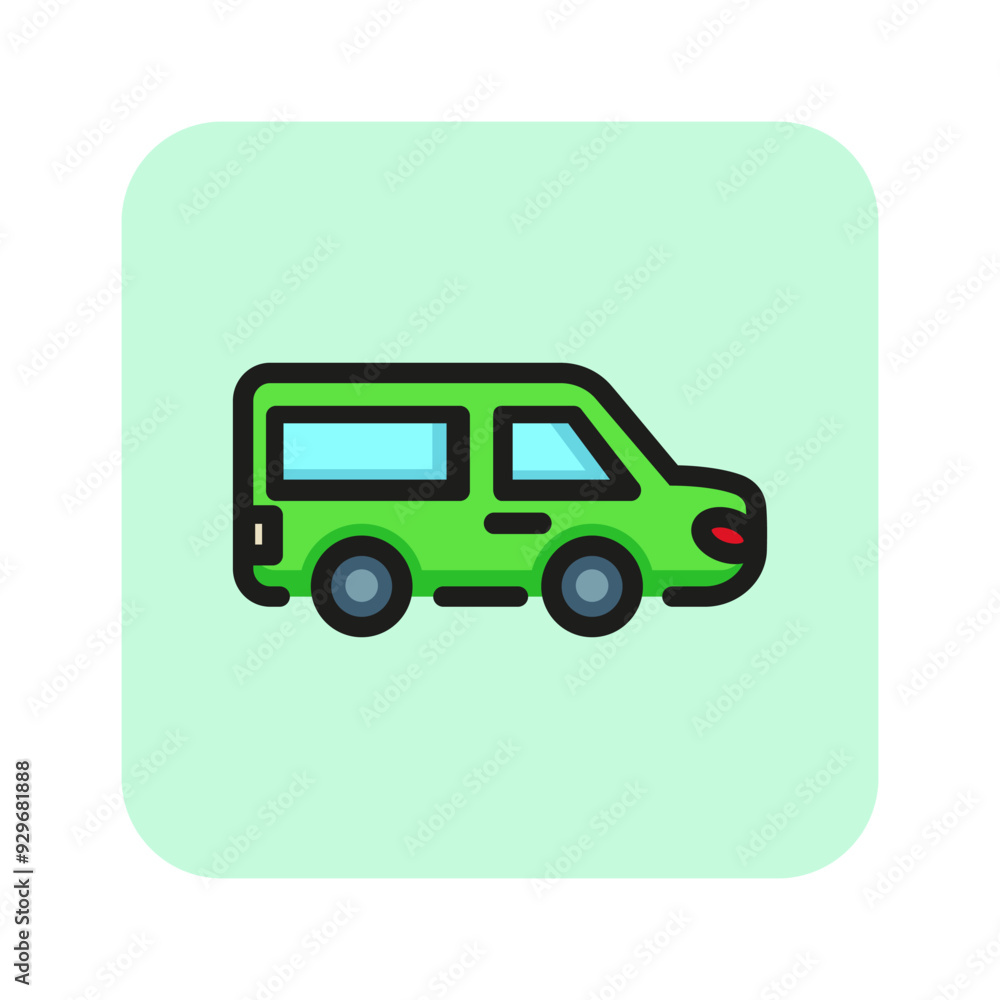 Van line icon. Engine, speed, automobile. Car concept. Vector illustration can be used for topics like traffic, city life, tourism Van line icon. Engine, speed, automobile. Car concept. Vector illustration can be used for topics like traffic, city life, tourism