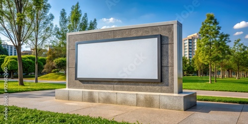 Monument sign with a modern design and corporate logo , monument, sign, entrance, corporate, branding, outdoor