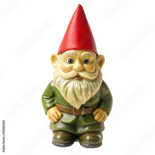 Gnome statue isolated on transparent background photo