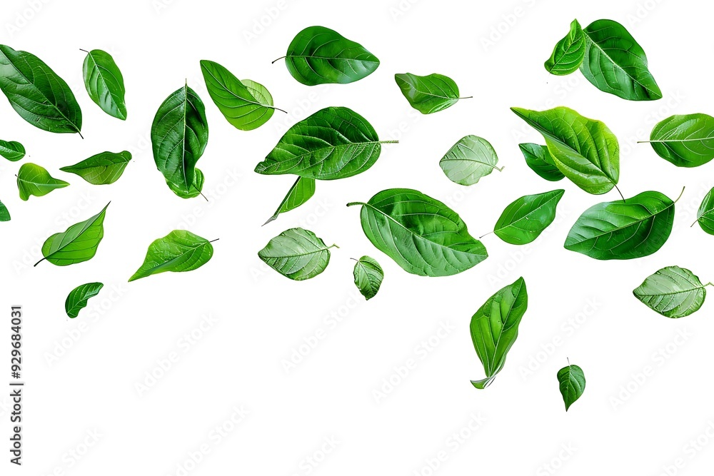Fresh green leaves isolated on white background Fresh green leaves isolated on white background