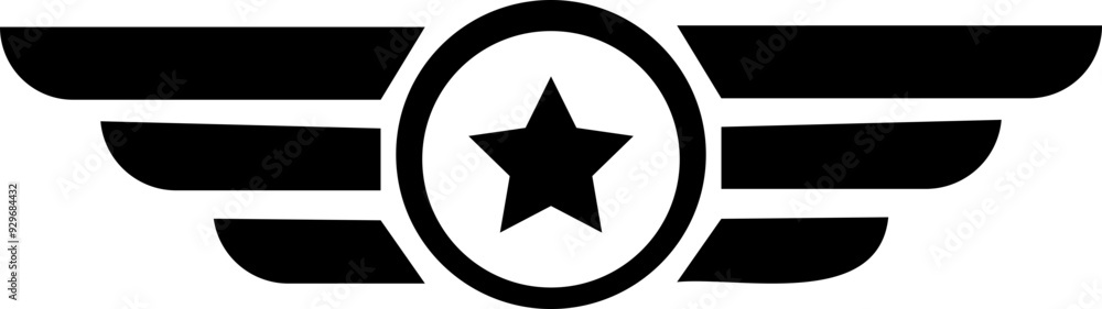 Wings star logo design. Army logo template. Military concept, Military Symbols and Camouflage Pattern, isolated on transparent background, vector design element, used for mobile , web or ui. Wings star logo design. Army logo template. Military concept, Military Symbols and Camouflage Pattern, isolated on transparent background, vector design element, used for mobile , web or ui.