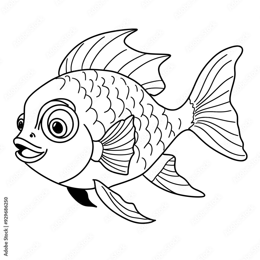 Cute fish Doodle Outline hand drawing Cute fish Doodle Outline hand drawing