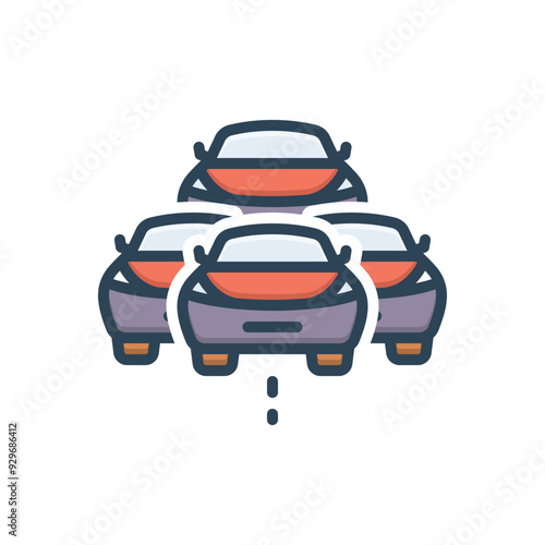 Color illustration icon for congestion