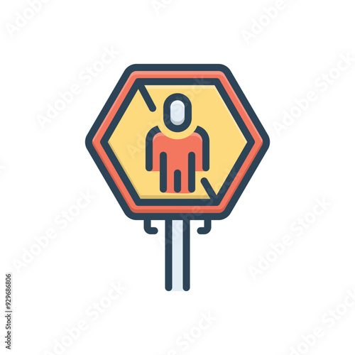 Color illustration icon for no entry