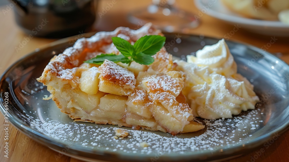 A lovely slice of homemade apple dessert A lovely slice of homemade apple dessert